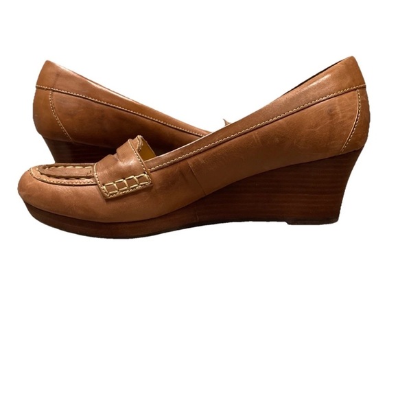 LL Bean leather penny loafer wedge Shoe Women’s size 10 Brown Classic - Picture 4 of 6